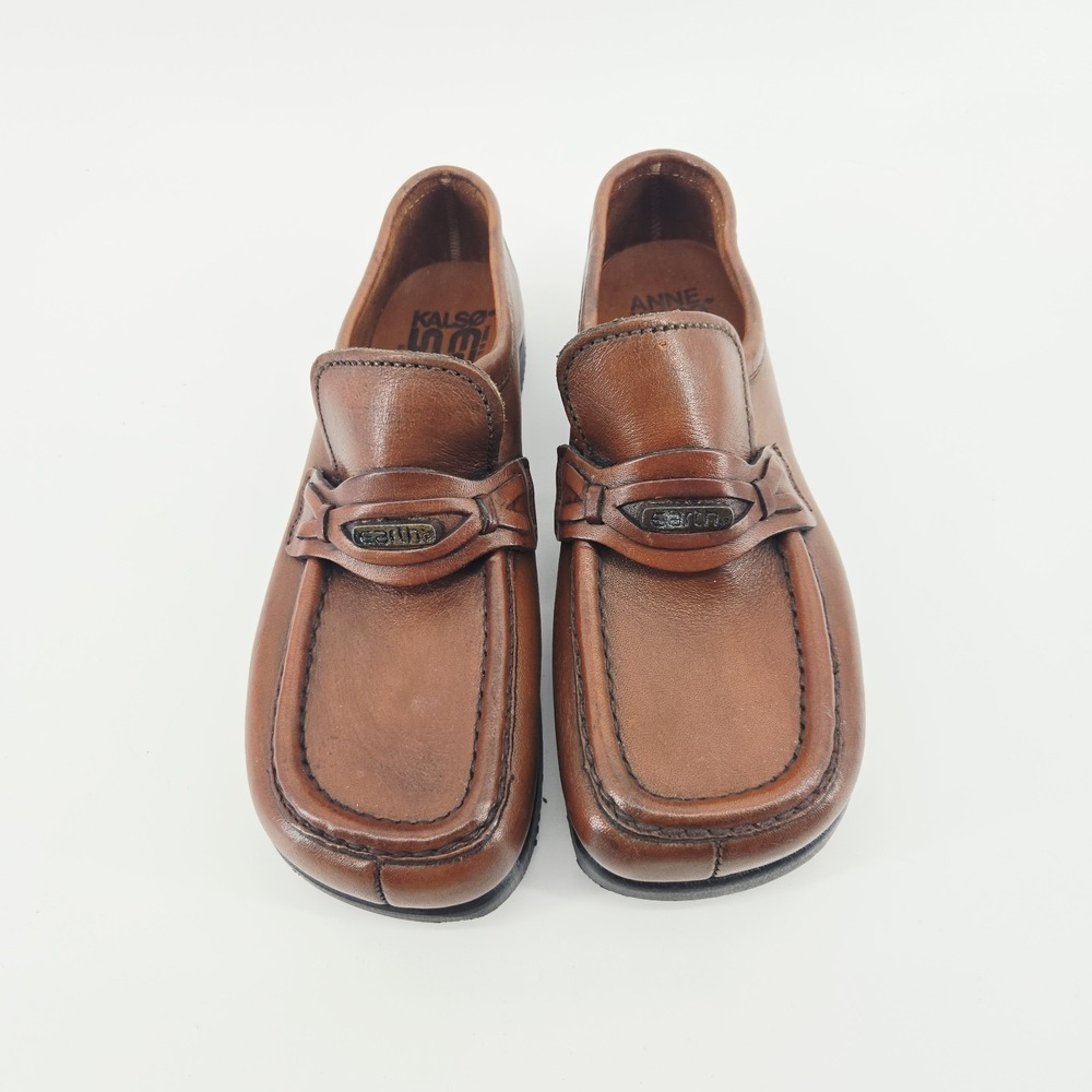 VINTAGE KALSO EARTH Shoes Loafers 8 womens  6.5 men Brown Leather Negative Heel - Picture 2 of 7